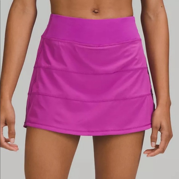 NWT LULULEMON Pace Rival Mid-Rise Skirt Long Vivid Plum Pink 2 - Picture 2 of 2
